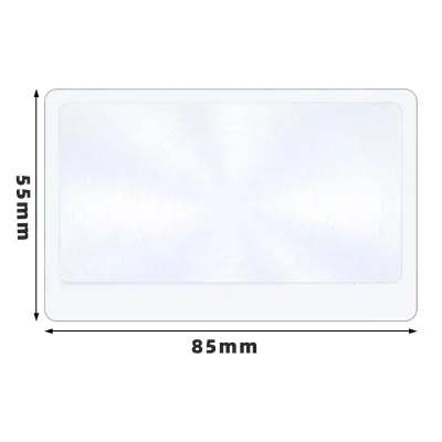 PVC Fresnel Card Magnifier, Ultra-Thin Credit Card Bookmark Reading Lens, Large-Area Clear Transparent Pocket Magnifying Sheet