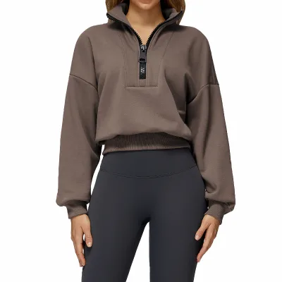 Sports Sweatshirt Skinny Fit Windproof Breathable Warm Versatile Casual Outdoor Top with Front Logo