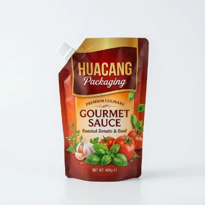Custom Logo Liquid Pouch Handle Food Grade Bags Refill Pouch Salad Dressing Doypack Mayonnaise Sauce Spout Bag