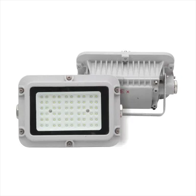 Tempered Glass Explosion-proof IP66 High-transparency High-efficiency LED Emergency Three-chamber Industrial Floodlight 5-Year