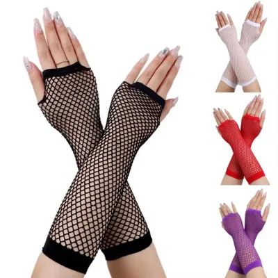 Sexy Long Gloves Thin Long Sleeve Cycling Gloves Driving Sunscreen Sleeves Fishnet Party Gloves