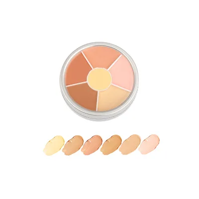 NEW Arrival Custom Private Label Flower Shape 6 in 1 Makeup Contour Palette Face Cream Waterproof 6 Color Concealer Palette