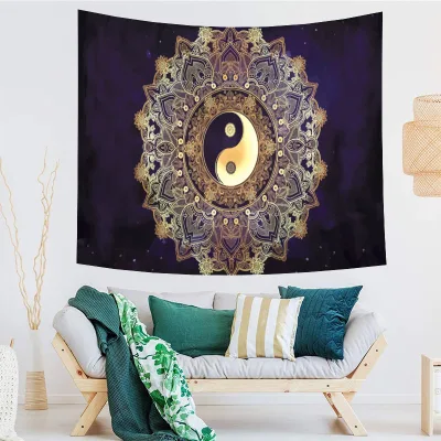 China Religion Wall Hanging Colorful Custom Bohemian Home Decor Yin Yang Mandala Tapestry