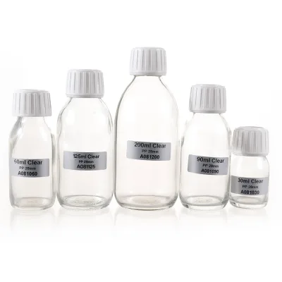 Glass Liquid Medicine Bottle Syrup Bpa Free 30ml-500ml Cough Medicine Clear USP Type III Aluminum Cap