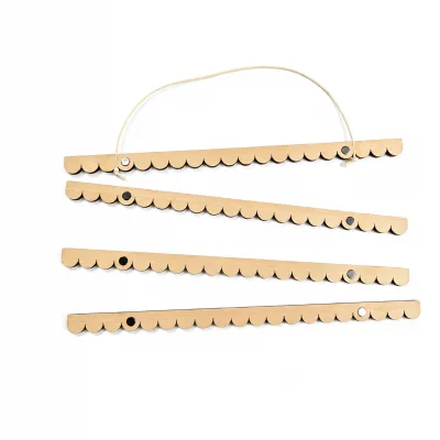 Hongfa Scallop Magnetic Wooden Poster Hanger Frame 130Cm Sublimation Blank Snap Rail Pole Hangers for Canvas Poster Decoration