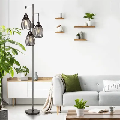Modern Living Room Led American Country Antique Creative Industry Tree Lamp Floor Lamp Office Bedroom Floor Lamp