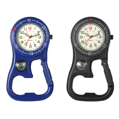 Hot-selling Compass Carabiner Watch Bottle Opener Rock Climbing Sports Luminous Pocket Watch