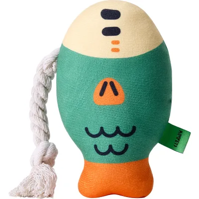 Wholesale New Cute Style Eco-Friendly Plush Dog Toy Realistic Fat Fish with Teeth Cleaning Feature for Self-Entertainment