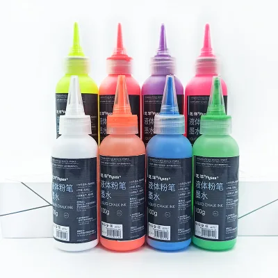 8 Colors Wholesale Non Toxic Bright Color Liquid Chalk Ink 100g/Bottle