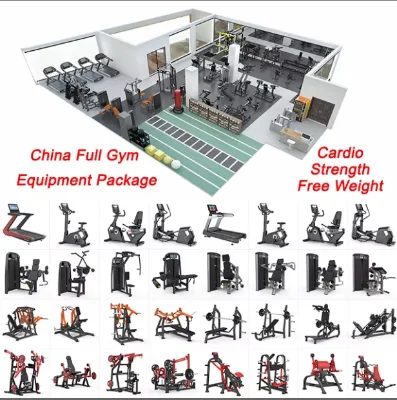 Professional Efficient Small Gym Setup Full Commercial Fitness Equipment Machine Set for 100sqm New Gym Opening Project Bundle