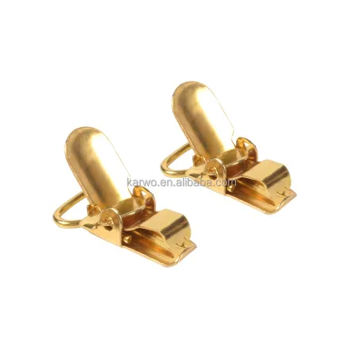 Karwo Metal Mini Gold Suspender Clip Badge Gripper Clips Without Plastic Insert