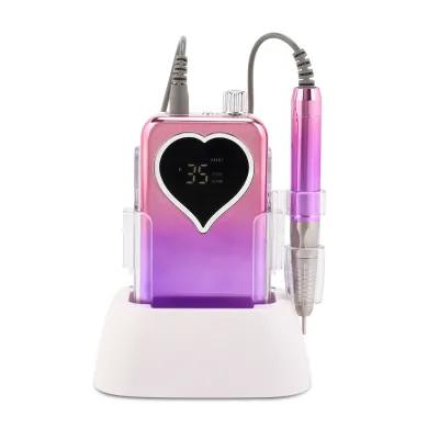 Super Beautiful Gradient Color Nail Drill Machine Electric LCD 85W Brushless Wireless Electric Machine 35000RPM Portable Kit