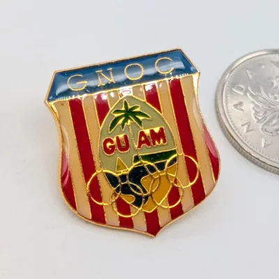 Factory Customized Guam National Cufflinks Brooch Vintage 316L Stainless Steel Enamel Lapel Hat Safety Pin for Women Men