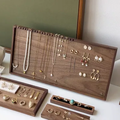 Large Capacity Storage Market Stall Jewelry Display Rack Tray Necklace and Earrings Rack Tray Decorative Storage Boxes