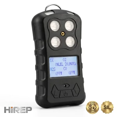 HIREP Infrared Gas Detector 3-in-1 Rechargeable 2000mAh Battery Hydrogen Sulfide/Flammable/Toxic Gases Detection 1000 Records