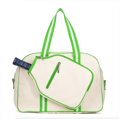 High Quality Custom Canvas Sports Bag for Women Water Resistant Pickleball Beach Tote Badminton Tennis Racket Paddle Holder