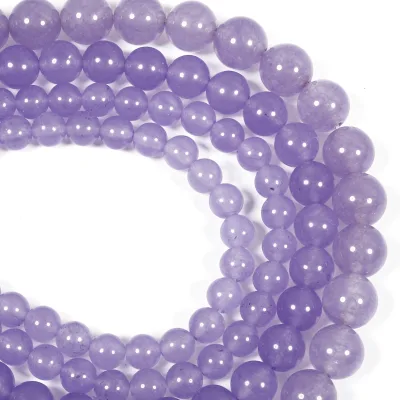 DIY Handmade Beaded Accessories 6m-10m Semi-Finished Stone Beads Natural Violet Color Jewelry Making 10mm Size Model JH0333