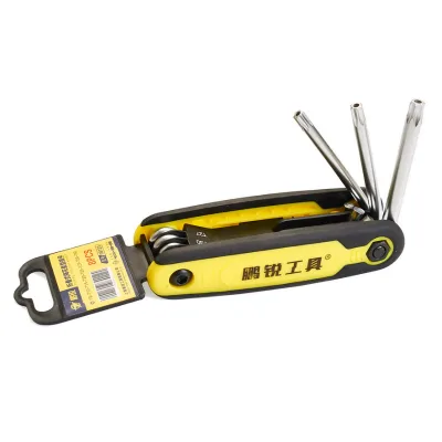 CR-V 8pcs Folding Torx Key Set Hand-Power Source Star Allen Wrench Set (T9 T10 T15 T20 T25 T30 T27 T40) for Bike Repair Use OEM