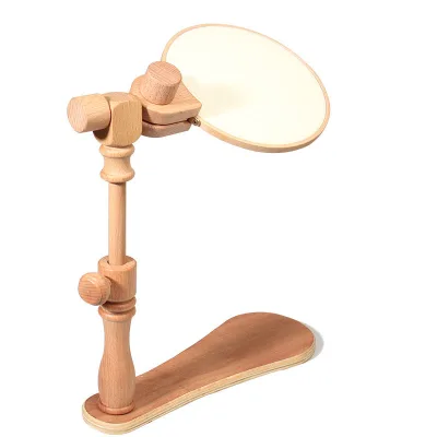 Adjustable Embroidery Hoop Stand, Rotated Wooden Hoop Holder Stand Floor for Needlepoint Sewing Crafts