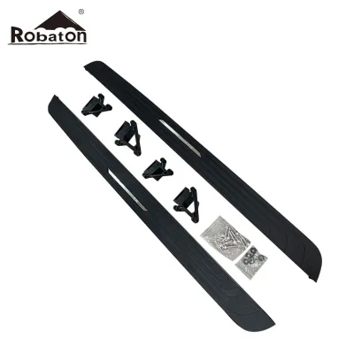 Robaton Black Aluminium Side Step Pedal Welcome Pedal Fixed Pedal for Land Rover Range Rover Range Rover Sport 2023-