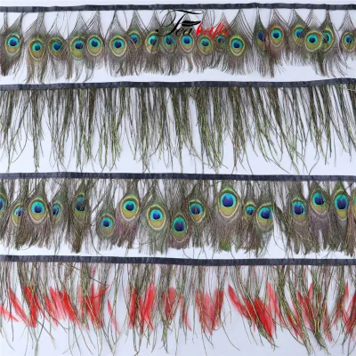 Peacock Feather Fan Earring Material Custom Smudging Feather Natural Peacock PlumesTrims for Carnival Party Wedding Costumes