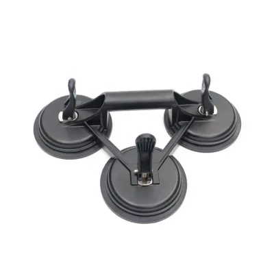 Matt Black Three Plates Glass Moving Handle Tool Sucker Vacuum Suction Cup