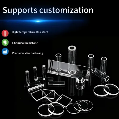 Quartz Machined Parts Custom Quartz Glass Processing with High Precision CNC Bending/Welding/Cutting Services Ozone Free