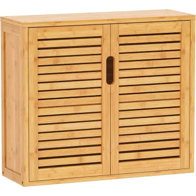 Bamboo Freestanding Bathroom Shelves Storage Cabinet Organizer Shelf Storage Multifunctional Cabinet