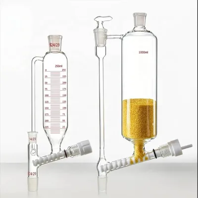 Ex-Lab Powder Solid Filling Funnel 100/250/500/1000ml Cylindrical Powder Feeder with Upper and Lower