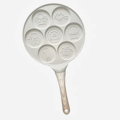 7 Holes Smiley Face Pancake Frying Pan Wholesale Non-Stick Breakfast Egg Pans Frying Pan with Cartoon Animal Pattern