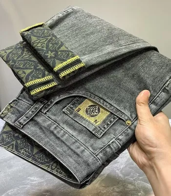 Hot Selling High Quality Classic Vintage Washed Jeans Men Fit Black Fashionable Straight  Pencil Jeans
