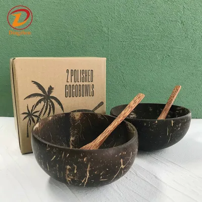 Customized logo Coconut Bowls and Spoons Wooden Smoothie Bowls Vegan Coconut Shell Salad Serving Organic Natural Coconut Bowl