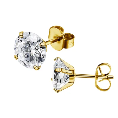 Best Selling in Fashional Stud Earrings Set, Hypoallergenic Cubic Zirconia 316L Earrings Stainless Steel Earrings