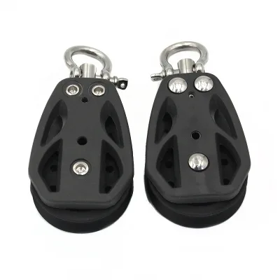 High Quality Nylon Pelley Block 34.5mm 49mm Single Sheave Marine Hardware Boat Shackle Stainless Steel Wire Rope Fittings