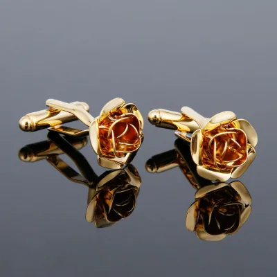 Cufflinks Men's Light Luxury Women's Rose Cufflinks French Shirt Cuff Links for Women