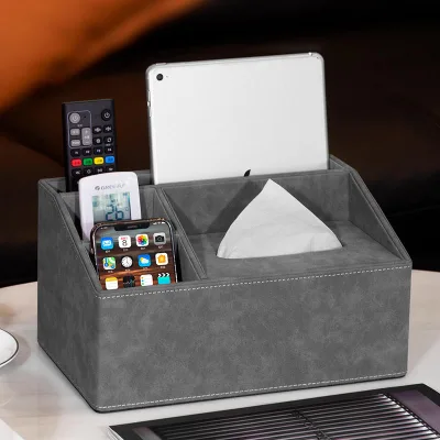 Creative Simple Leather Tissue Box for Living Room Multifunctional Leather Tissue Boxes for Hotel & Restaurant Supplies