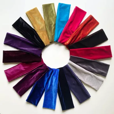 Classic Stretch Velvet Vegan Headband for Make up Workout Sweatband Hair Cover Wrap Make up