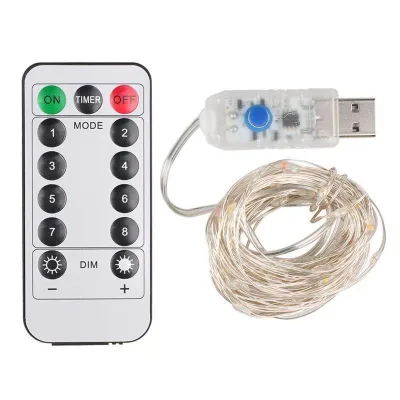 5m 10m 20m Led Fairy Lights USB Operated LED String Lights Remote Control Timer Twinkle String Lights