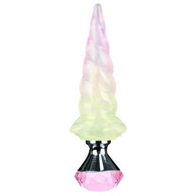 Unicorn Liquid Silicone Wearable Colorful Butt Plug Dilator Curved Base Slender Bendable Waist Prostate Anal Plug Masturbation