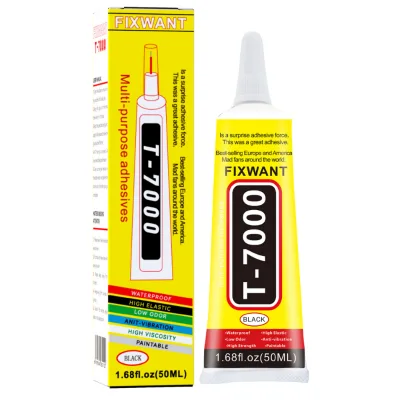 50ML FIXWANT T7000 Black Glue Multifunctional Adhesive Phone Repair DIY Nail Polish Epoxy Sealant Super Strong Liquid Glue