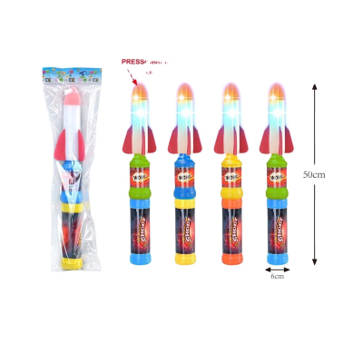 Outdoor Game EVA Pump Foam Launcher Toys LED Rocket Toys for Kids