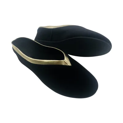Fashion Women's Hand Stitching Luxury Comfortable Vintage Platform Velour Walking Sandals Slip on Mules Wedge Slipper