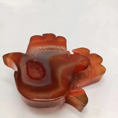 Wholesale Red Gemstone Stone Druzy Agate Natural Hand Carving Crystal Polished Carnelian Crystal Palm