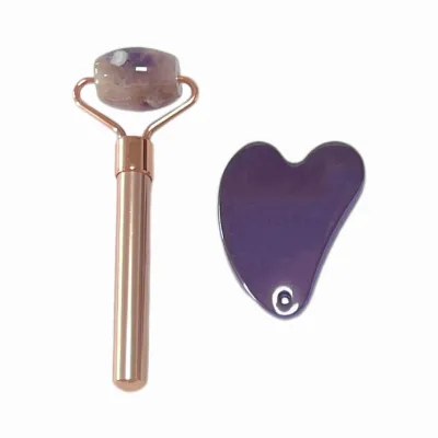 Custom Logo High Quality Jasper Roller Natural Crystal Face Massager with High Quality Logo