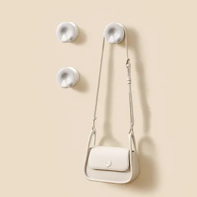 ABS Bag Rack Wall Mounted Circular Bag Hanging Rack Tie Hat Handbag Hook Kitchen Bathroom Wall Keyhole Door Hook