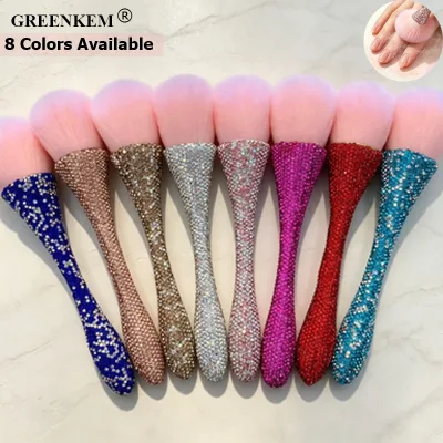 Rhinestone Diamond Waist Anti-slip Handle Oversized Soft Hair Multi-use Blush Loose Powder Nail Cleaning Brush