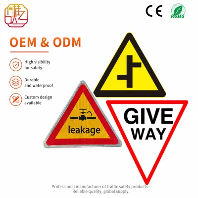 Warning Regulatory Traffic Sign Board Set Cross Intersection Leakage Hazard Aluminum Industrial Safety Markers Second Grade