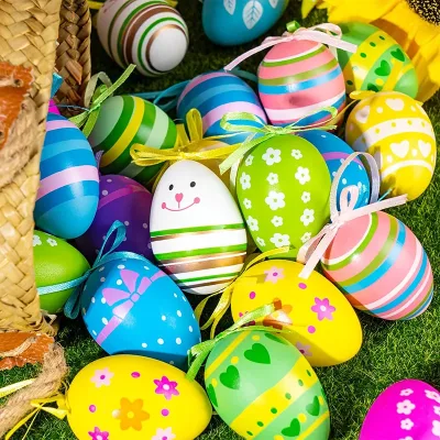 ACTOYS 36-Piece Children's Easter Eggs Plastic Easter Decorations Indoor Use Easter Gift