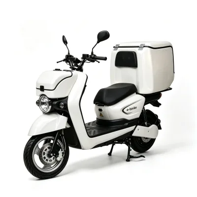 Electric Delivery Scooter 74V Dual Removable Battery 100km Range with Insulated Food Box