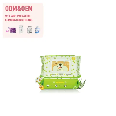 Custom Logo Disposable Individually Pet Paw Wipes Private Label Pet Wet Wipes